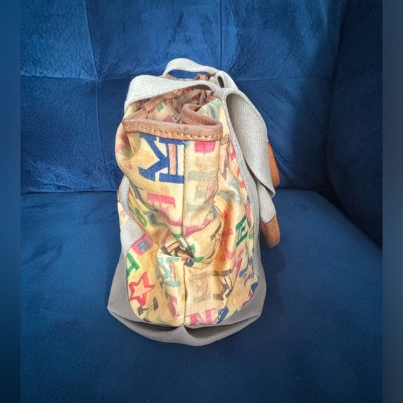 Vintage Y2K Dooney & Bourke Coated Rainbow Doodle Graffiti Handbag Purse Rare - Picture 9 of 16